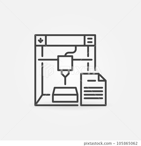 File with 3D printer vector thin line concept icon File with 3D printer vector thin line concept icon 105865062