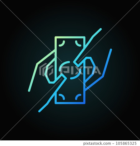 Hands with money line icon. Receiving Money vector symbol Hands with money line icon. Receiving Money vector symbol 105865325