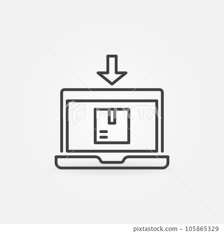 Laptop vector Inventory Control concept thin line icon or sign 105865329