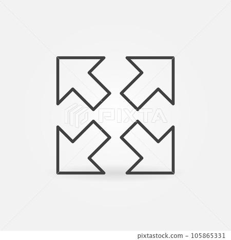 Maximize Size vector thin line Four Arrows concept icon or symbol Maximize Size vector thin line Four Arrows concept icon or symbol 105865331