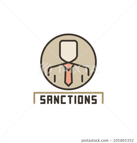 Sanctions and Man vector concept colored icon or symbol 105865352
