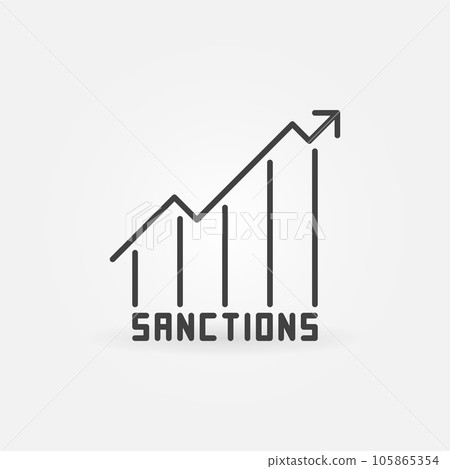 Sanctions Line Graph vector Financial Crisis concept outline icon 105865354