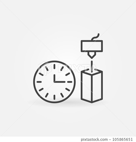 Vector 3D Printing Time concept outline icon or sign 105865651