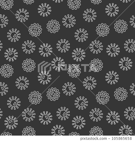 Virus bacteria dark vector seamless pattern Virus bacteria dark vector seamless pattern 105865658