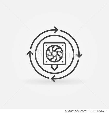 3D Printer Extruder inside Arrows vector concept outline icon 3D Printer Extruder inside Arrows vector concept outline icon 105865670