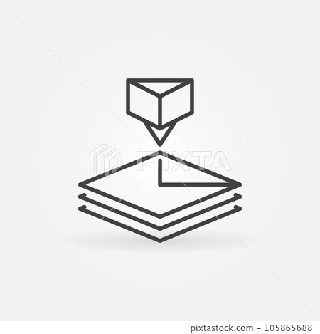 Additive Manufacturing vector 3D Printing concept outline icon 105865688