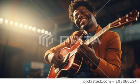 Guitarist performing live at a live house Guitarist performing liveAI-generated image 105866154