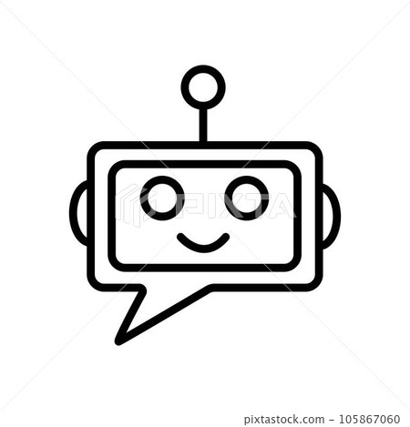 Chatbot icon. Line vector. Isolate on white background. 105867060