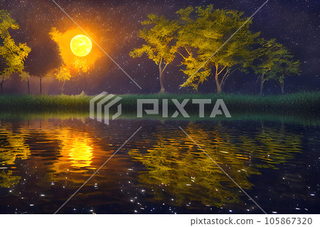 canvas adorned with shimmering stars fireflies twinkle like miniature canvas adorned with shimmering stars fireflies twinkle like miniature 105867320