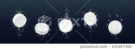 Effervescent aspirin tablet with underwater bubble Effervescent aspirin tablet with underwater bubble 105867466