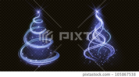 Light Christmas tree with blue glitter and sparkle Light Christmas tree with blue glitter and sparkle 105867538