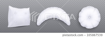 White cushion of different shapes. White cushion of different shapes. 105867539