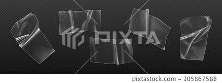 Transparent plastic adhesive tape or sticker 105867588