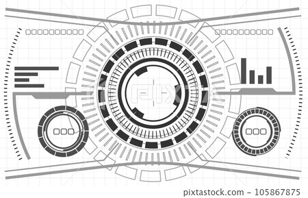 HUD sci-fi interface screen monochrome view design virtual reality futuristic technology display vector HUD sci-fi interface screen monochrome view design virtual reality futuristic technology display vector 105867875