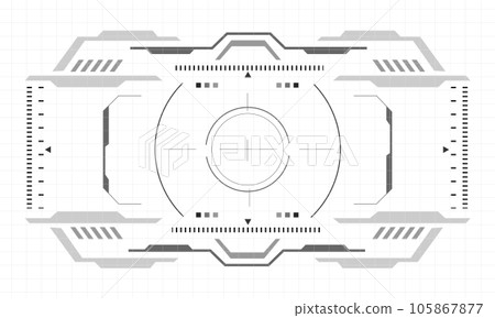 HUD sci-fi interface screen monochrome view design virtual reality futuristic technology display vector 105867877