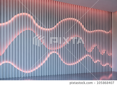 Unique decorative wall panel interior design, 3d illustration render Unique decorative wall panel interior design, 3d illustration render 105868407