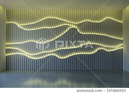 Unique decorative wall panel interior design, 3d illustration render Unique decorative wall panel interior design, 3d illustration render 105868503
