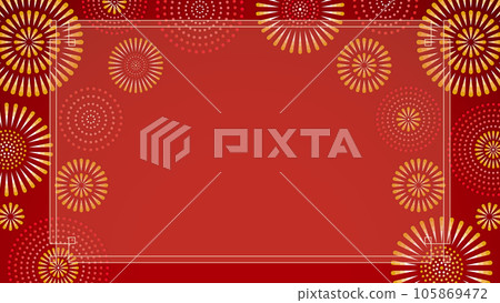 Red and gold fireworks frame / background material (landscape 16: 9) Red and gold fireworks frame / background material (landscape 16: 9) 105869472