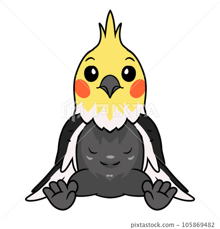 Cute gray cockatiel bird cartoon Cute gray cockatiel bird cartoon 105869482