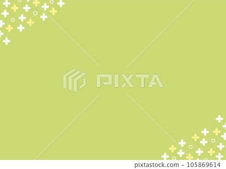 Background green four-petal flower frame Background green four-petal flower frame 105869614