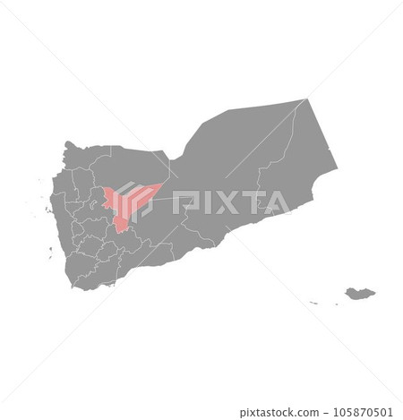 Marib governorate, administrative division of the country of Yemen. Vector illustration. 105870501