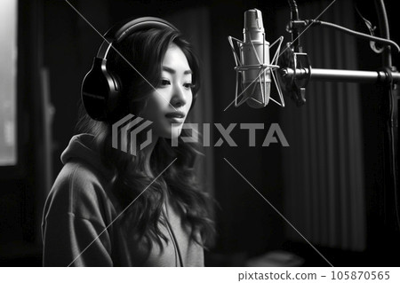 在錄音室工作的音樂製作人日本女性“AI生成圖像” 在錄音室工作的音樂製作人日本女性“AI生成圖像” 105870565