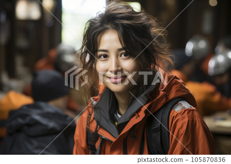 一名日本女性作為災難志願者的形象“人工智能生成的圖像” 105870836