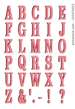 3D Font Pack 2 [Alphabet/cap/three-dimensional letters/alphabet] red, red 105870922