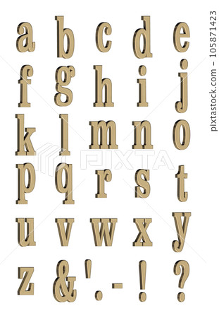 3D Font Pack 2 [Alphabet/sml/three-dimensional letters/alphabet] Gold, Gold 105871423