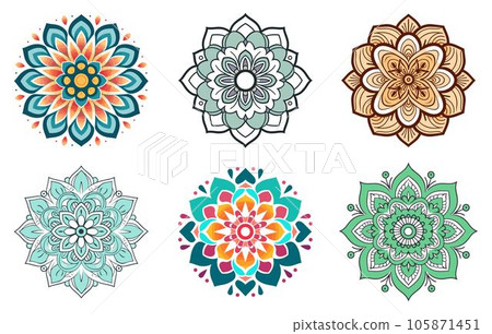 Circular pattern in form of mandala, Vector hand drawn mandala 105871451