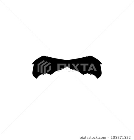 Black silhouette mustache facial hair style, Chevron moustache, gentleman whisker fashion vector isolated illustration 105871522