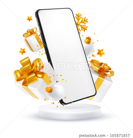Smartphone And Gift Boxes New Year Sale 105871857