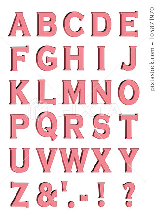 3D Font Pack 3 [Alphabet/cap/three-dimensional letters/alphabet] red, red 105871970