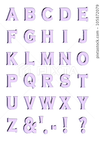 3D Font Pack 3 [Alphabet/sml/three-dimensional letters/alphabet] Purple, Purple 105872079