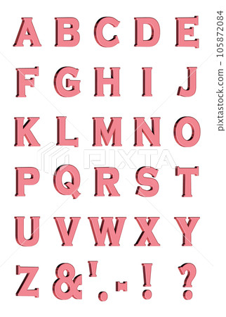 3D Font Pack 3 [Alphabet/sml/three-dimensional character/alphabet] red, red 105872084