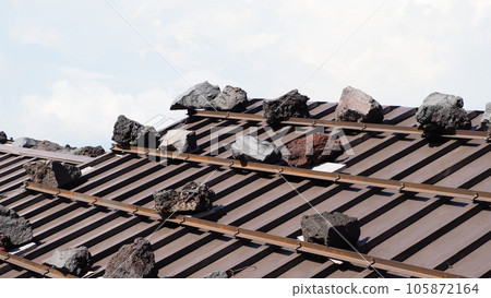 Mount Fuji mountain hut roof Mount Fuji mountain hut roof 105872164