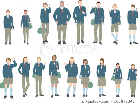 Asian men and women in uniform. sexuality diversity genderless illustration Asian men and women in uniform. sexuality diversity genderless illustration 105872342