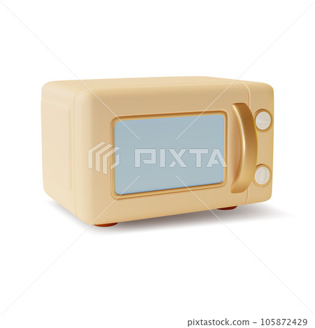 3d Microwave Oven with Closed Door Cartoon Style. Vector illustration of Kitchen Electric Appliance with Buttons 3d Microwave Oven with Closed Door Cartoon Style. Vector illustration of Kitchen Electric Appliance with Buttons 105872429