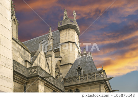 Great gothic church of Saint Germain l Auxerrois, Paris, France 105873148