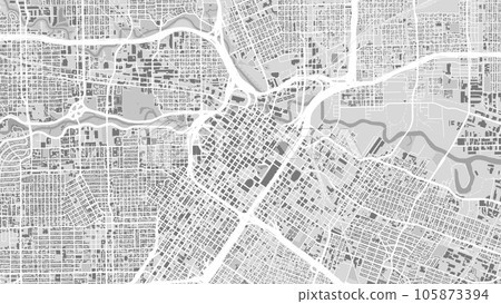 Black and white Houston map with buildings Black and white Houston map with buildings 105873394