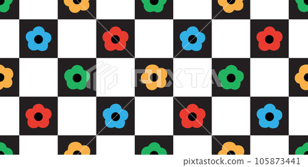 daisy seamless pattern flower checked plant rgb rainbow lgbt vector doodle cartoon leaves leaf rose garden repeat wallpaper tile background gift wrapping paper illustration design scarf isolated 105873441
