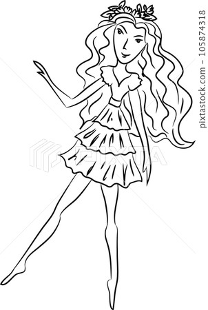 Vector fashion girl portrait. 105874318