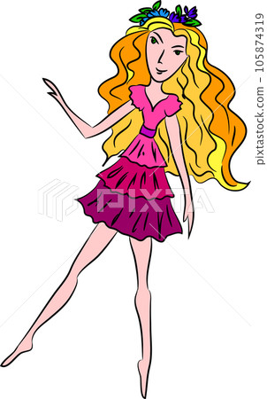 Vector fashion girl portrait. Vector fashion girl portrait. 105874319