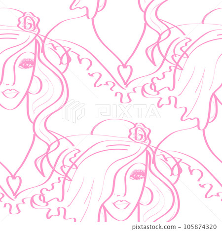 Fashion girl seamless pattern Fashion girl seamless pattern 105874320