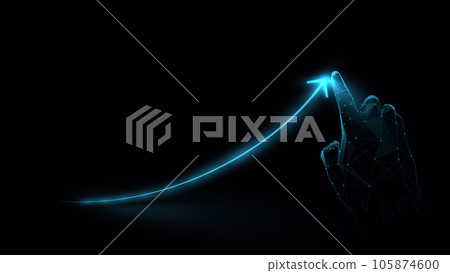 Businessman hand pointing finger to growth...-插圖素材 [105874600] - PIXTA圖庫