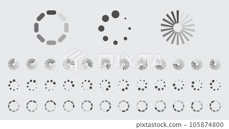 Circular Loading Buffering Icons Vector Set Circular Loading Buffering Icons Vector Set 105874800