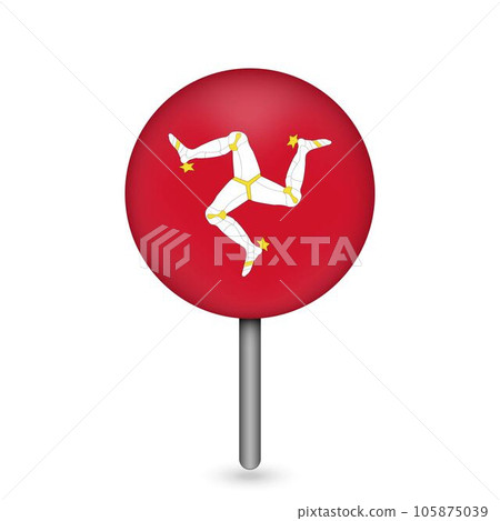 Map pointer with country Isle of Man. Isle of Man flag. Vector illustration. Map pointer with country Isle of Man. Isle of Man flag. Vector illustration. 105875039