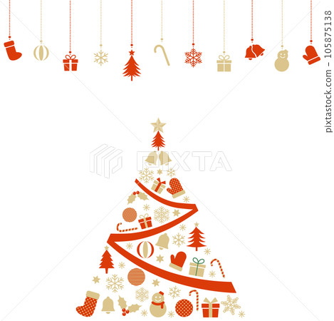 Icon christmas tree and ornaments illustration Icon christmas tree and ornaments illustration 105875138