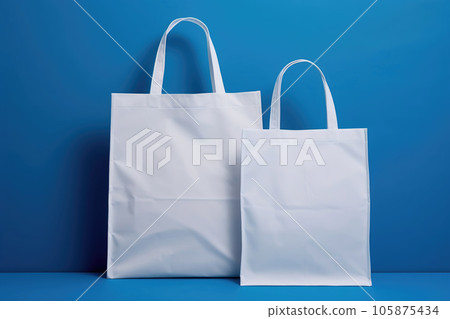 Empty mockups of a white fabric bag Empty mockups of a white fabric bag 105875434