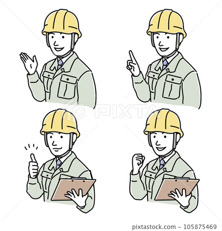 一群穿著工作服、戴著頭盔的男人 105875469
